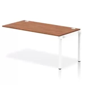 Impulse Bench Single Row Ext Kit 1600 White Frame Office Bench Desk Walnut