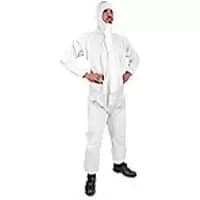 Click Once Protective Coverall With Hood Polyproylene, Polyethylene L White