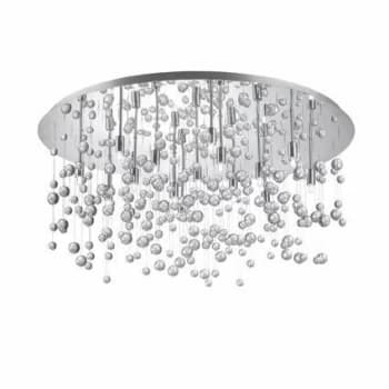 Neve 15 Light Extra Large Glass Bubbles Semi Flush Ceiling Pendant Chrome, G9