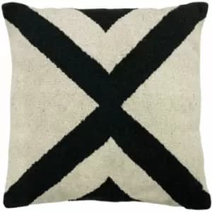 The Linen Yard Altai Woven Jacquard 100% Cotton Cushion Cover, Black/White, 50 x 50 Cm