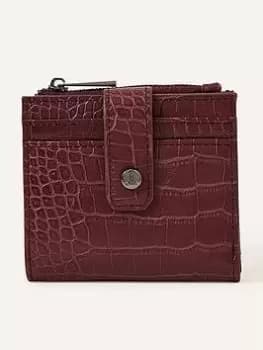 Accessorize Croc Cardholder Zip Purse, Red, Women