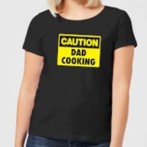 Caution Dad Cooking - Black Womens T-Shirt - 3XL - Black