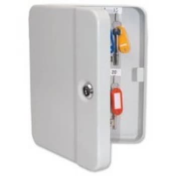 Original Key Cabinet Steel Grey with Lock and Wall Fixings 20 Numbered Hooks