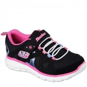 Skechers Vim Brite Childrens Trainers - Black/Pink
