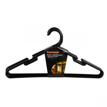 SupaHome Plastic Coat Hangers Black