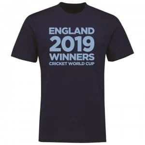 Team England Cricket Cotton T Shirt Mens - Winners Navy