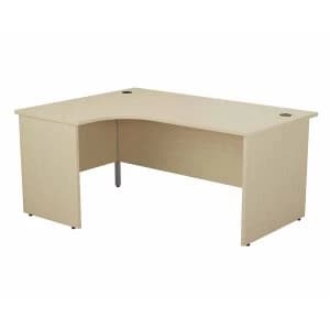 TC Office Left Hand Crescent Desk with Panel End Legs 1800 x 1200mm, Maple