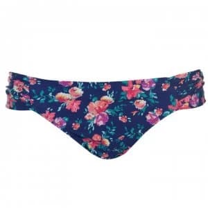 SoulCal Ruched Bikini Briefs Ladies - Navy Floral