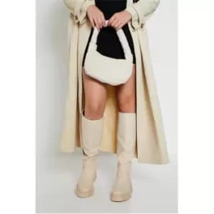 I Saw It First Faux Fur Shoulder Bag - White