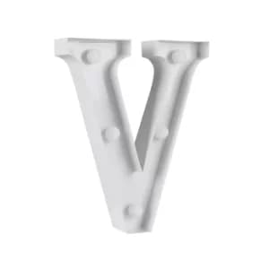 White Metal Fairground Alphabet Letter V