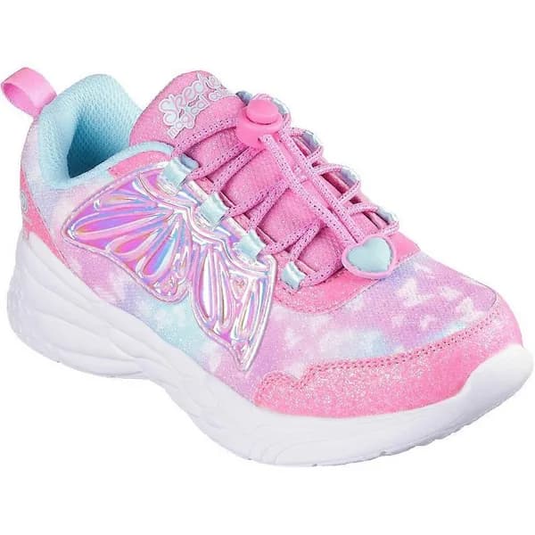 Skechers Girls Dream Racer - Wing Brites Trainers UK Size 12 (EU 30) Pink Turquoise SKE2363-PKTQ-12
