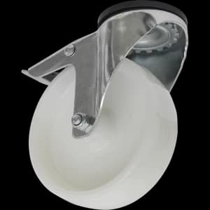 Sealey Bolt Hole Swivel Total Lock Castor White 125mm