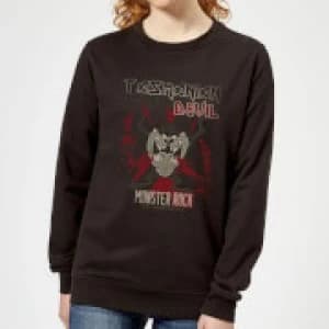 Looney Tunes Tasmanian Devil Monster Rock Womens Sweatshirt - Black
