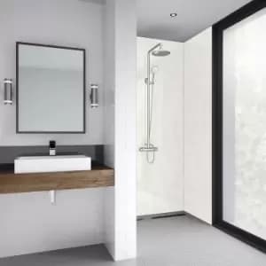 Mermaid Frost Laminate Shower Wall Panel Tongue & Groove 2420mm x 885mm in White