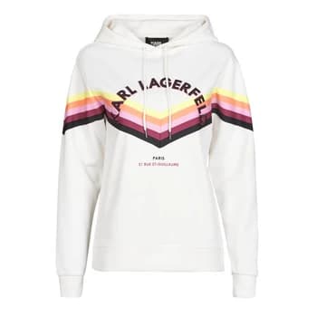 Karl Lagerfeld HOODIE W/ STRIPE TAPE womens Sweatshirt in White - Sizes EU S,EU M,EU L,EU XL,EU XS