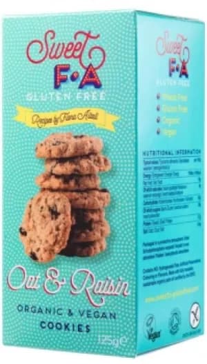 Sweet FA Organic, Gluten-free and Vegan Oat & Raisin Cookies 125g