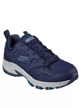 Skechers Hillcrest Overlay Laced Memory Foam Walking Shoe - Navy, Size 11, Men