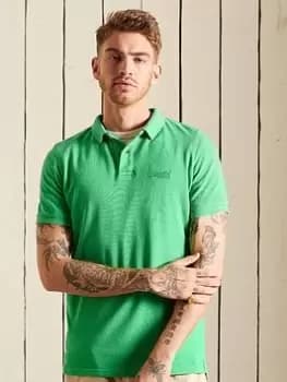 Superdry Vintage Destroy Polo Shirt, Green, Size L, Men