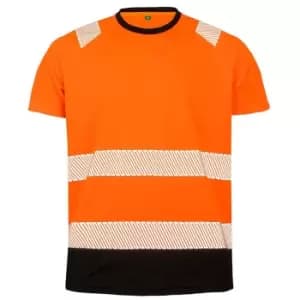 Result Genuine Recycled Mens Safety T-Shirt (S-M) (Fluorescent Orange)