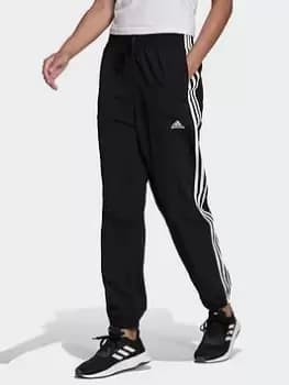 adidas Essentials 3-stripes Woven 7/8 Tracksuit Bottoms, Black/White Size XL Women