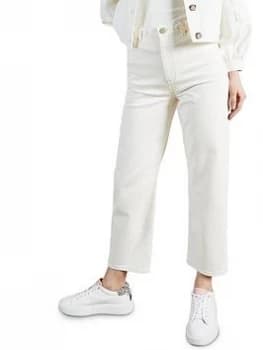 Ted Baker Plaited Waistband Straight Leg Jean - White, Size 27, Women