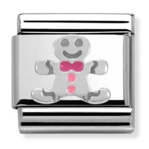 Nomination CLASSIC Silvershine Christmas Gingerbread Man Charm...