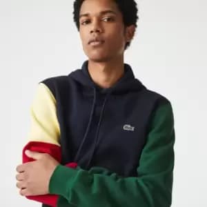 Mens Lacoste Hooded Sweatshirt Size 4 - M Navy Blue / Green / Red / Yellow