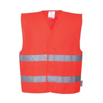 Portwest Two Band Class 2 Hi Vis Waistcoat Red S / M