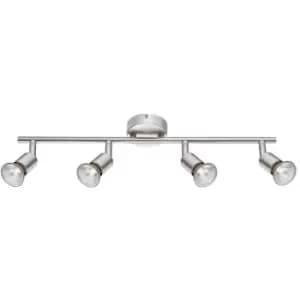 Netlighting Merano Fayetteville 4 Light Ceiling Spotlight Bar Satin Nickel Metal