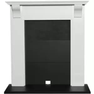 Adam - Harrogate Stove Fireplace in Pure White & Black, 39 Inch