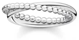 Thomas Sabo Sterling Silver Double Dot Charming Affect Ring Jewellery