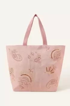 Embroidered Shell Beach Tote