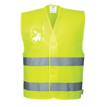 Portwest Dual ID Holder Class 2 Hi Vis Waistcoat Yellow S / M