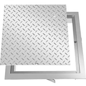 VEVOR Recessed Manhole Cover Powder-coated Drain Cover 50x50cm Steel Lid w/Frame