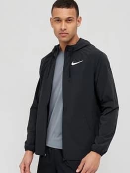 Nike Training Pro Dri FIT Flex Vent Max Hooded Jacket - Black/Grey, Size L, Men
