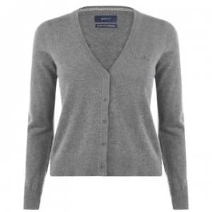 Gant Lambswool Cardigan - 92 Dark Grey