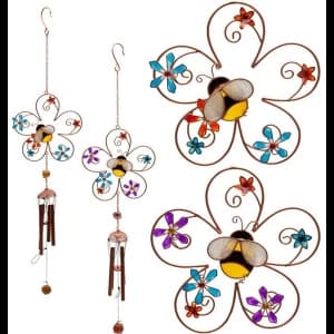Bee and Flower Windchime Pack Of 2