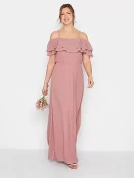 Long Tall Sally Ruffle Maxi Dress - Blush , Pink, Size 10, Women