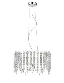Belize 5 Light LED Chrome Crystal Pendant Ceiling Light