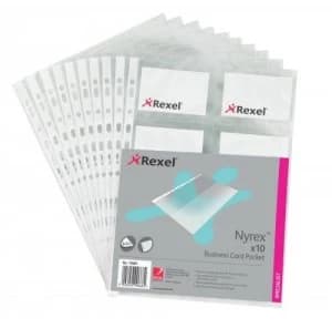 Rexel Nyrex Business Card Pocket A4 13681 (PK10)