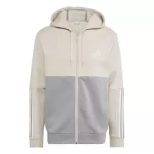 adidas Colour Block Zip Hoodie Mens - Beige