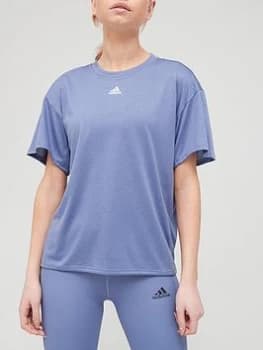 adidas Training Heat.Rdy 3 Stripes T-Shirt - Violet, Violet, Size 2XL, Women
