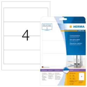 HERMA File labels A4 192x61mm white paper matt opaque 100 pcs.