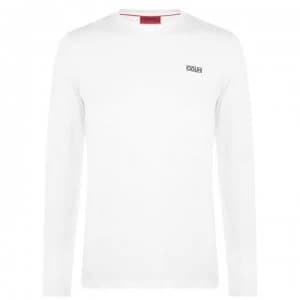 Hugo Boss Derol 212 Chest Logo Long Sleeve T-Shirt White Size L Men