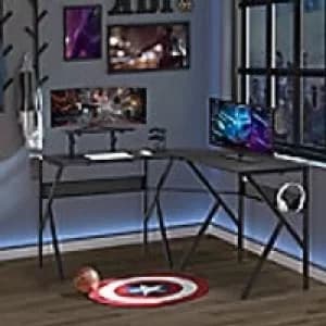 Homcom Gaming Desk Metal Black 1,250 x 750 mm