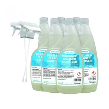 2Work Perfumed Spray Wipe Sanitiser 750ml Pack of 6 211SVW