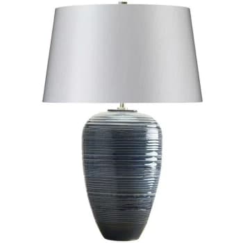 Poseidon - 1 Light Table Lamp - Blue Glaze Finish, E27 - Elstead