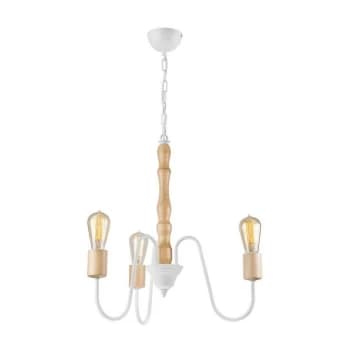 Lamkur Lighting - Norah Industrial Multi Arm Pendant Ceiling Light White, 3x E27