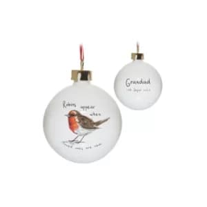 Personalised Robin In Memory Bauble