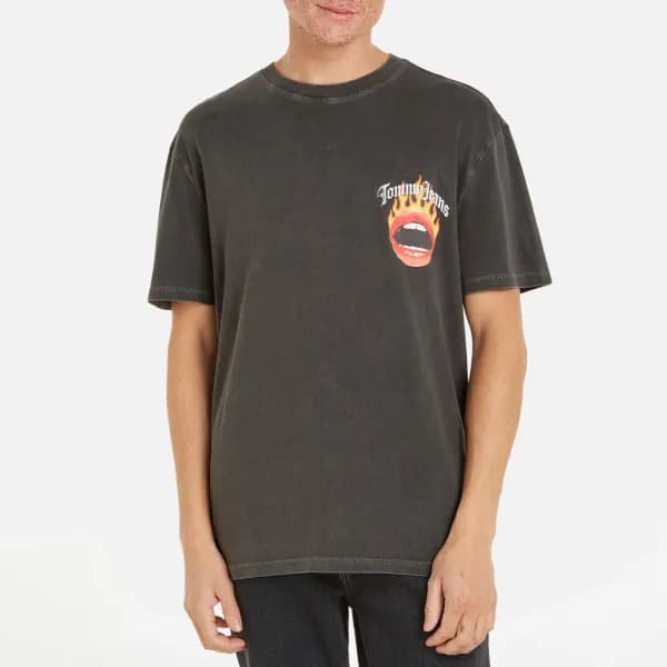 Tommy Jeans Vintage Fire Lips Cotton-Jersey T-Shirt - L